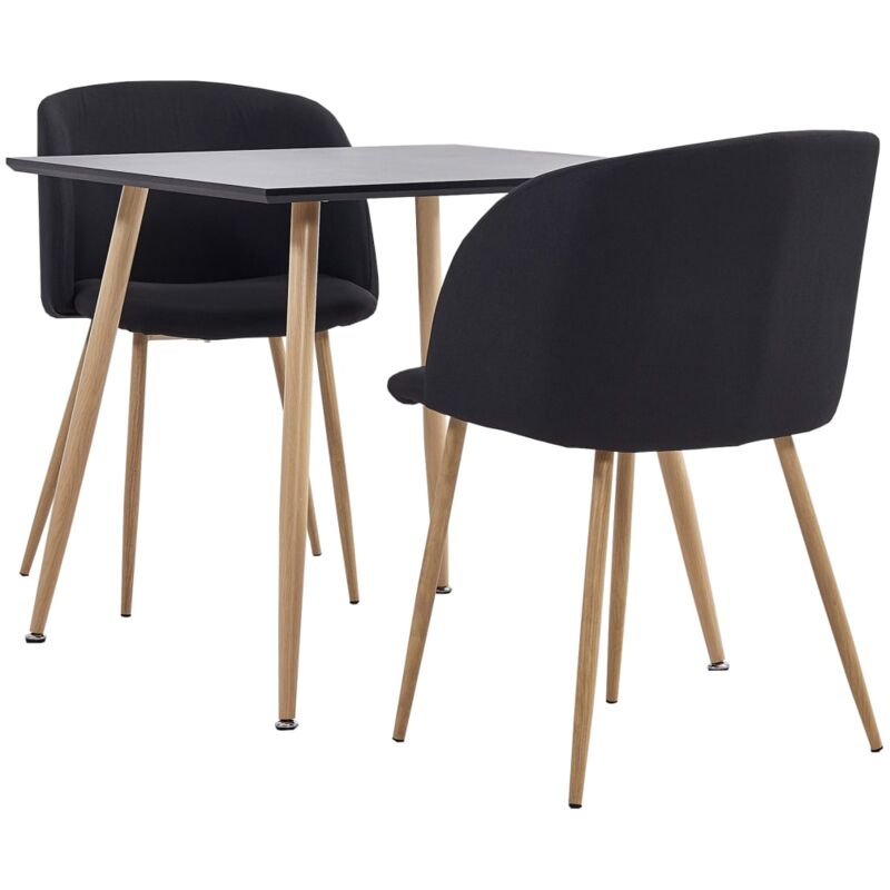 

vidaXL Juego de Comedor Tela 3 Piezas Negro - Negro