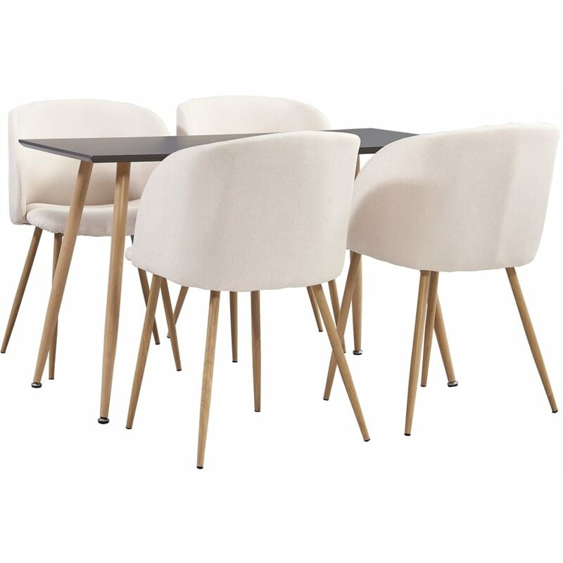 

Vidaxl - Juego de Comedor Tela 5 Piezas Crema - Crema