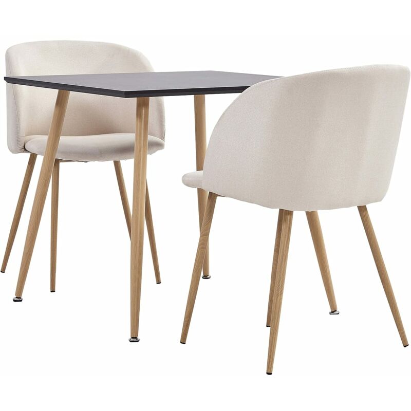 

vidaXL Juego de Comedor Tela 3 Piezas Crema - Crema