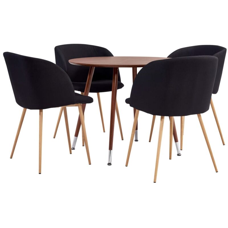 

Vidaxl - Juego de comedor 5 piezas tela negro - Negro