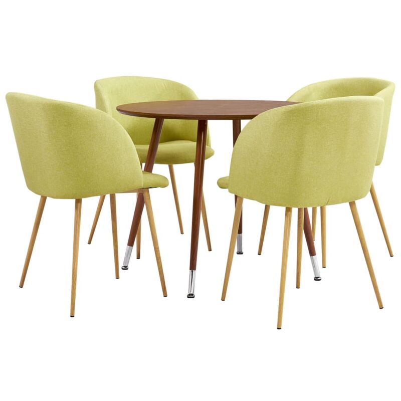 

Vidaxl - Juego de comedor 5 piezas tela verde - Verde