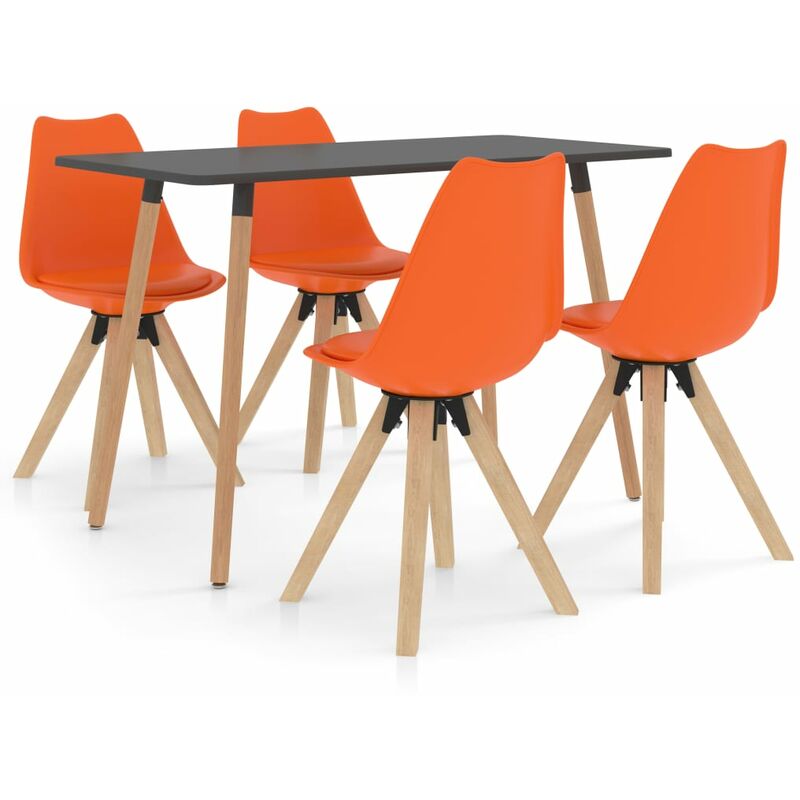 

Vidaxl - Juego de Comedor 5 Piezas Modeo 3 Naranja - Naranja