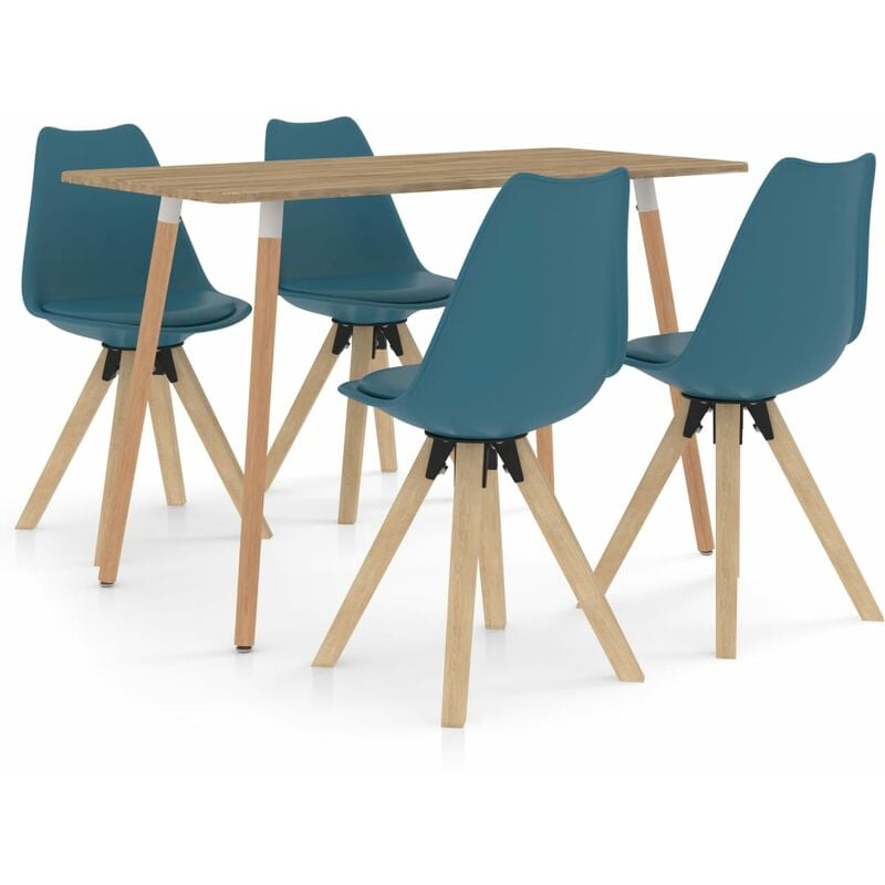 

Vidaxl - Juego de Comedor 5 Piezas Modeo 4 Turquesa - Turquesa