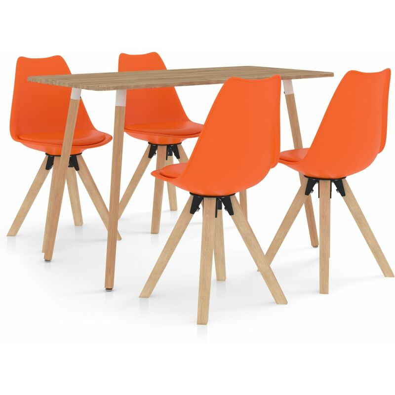 

vidaXL Juego de Comedor 5 Piezas Modeo 4 Naranja - Naranja