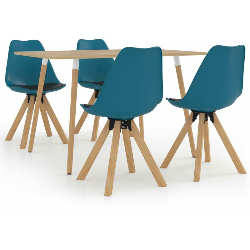 

Youthup - Juego de comedor 5 piezas turquesa y negro - Turquesa