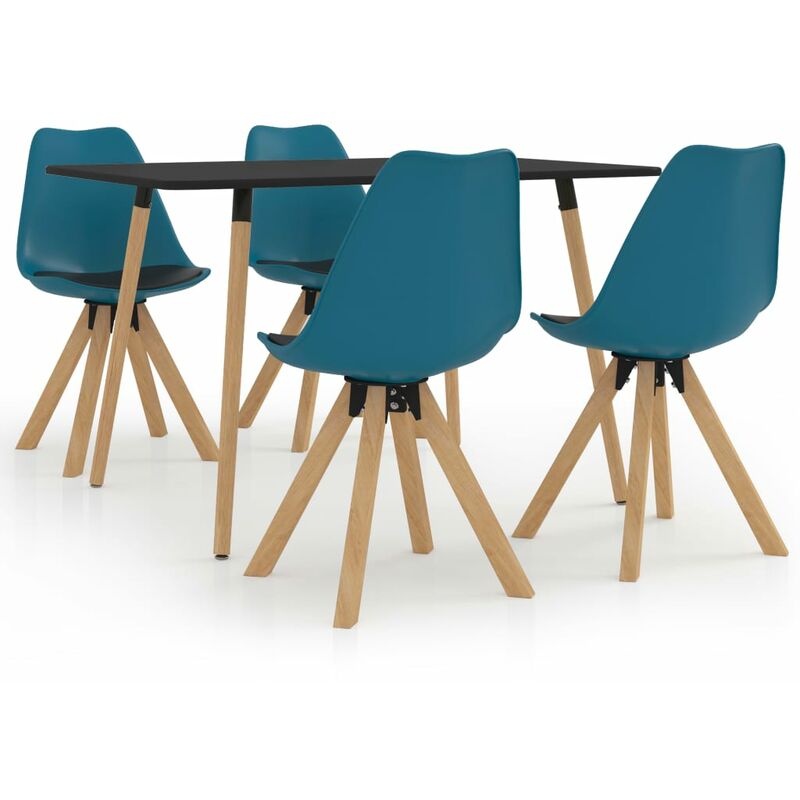 

Youthup - Juego de comedor 5 piezas turquesa y negro - Turquesa