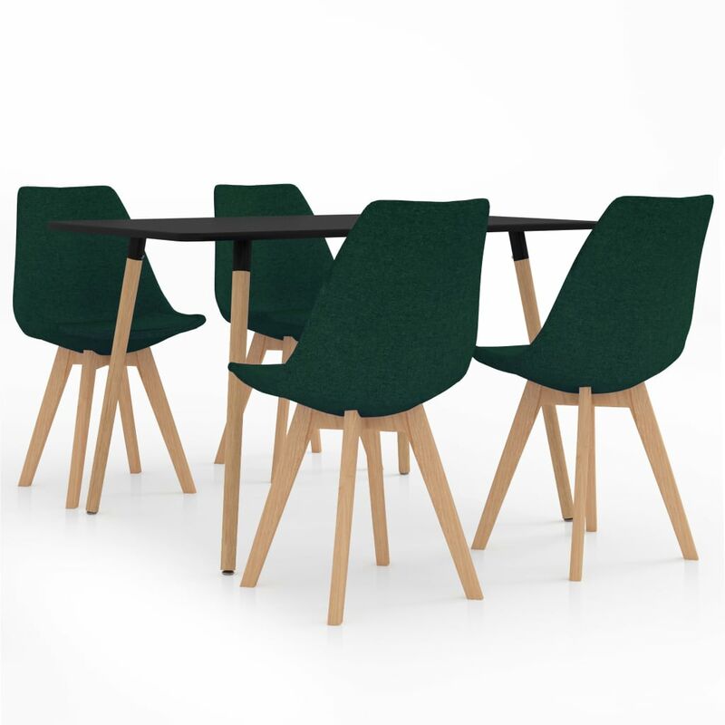 

BHD - Juego de comedor 5 piezas verde oscuro