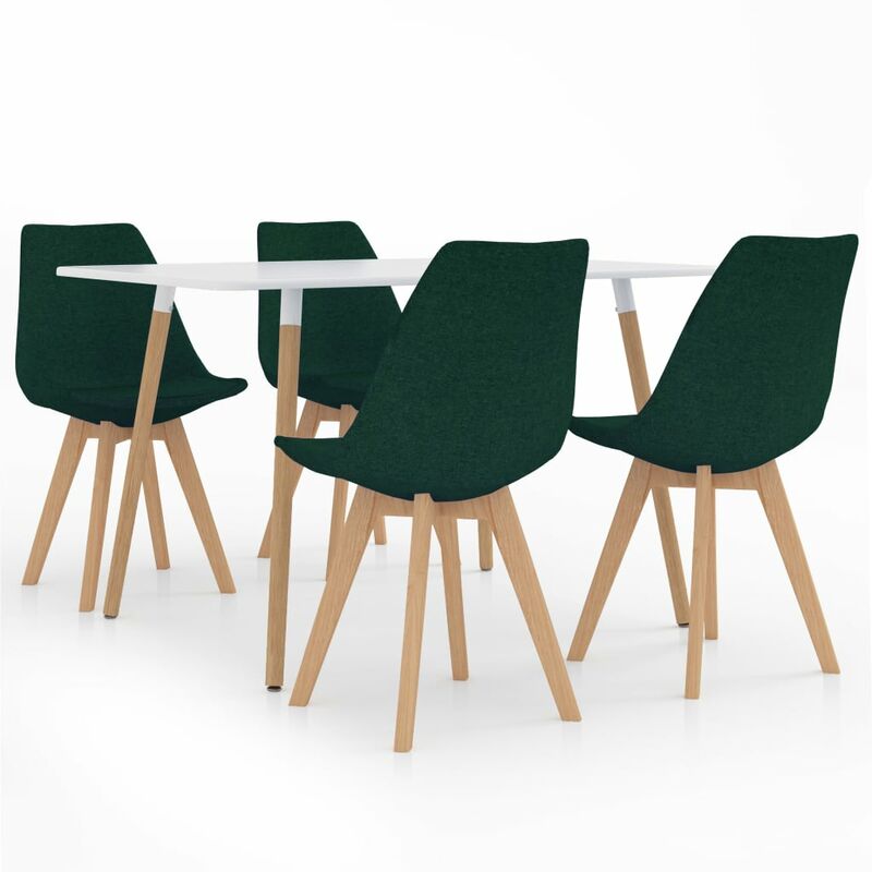 

BHD - Juego de comedor 5 piezas verde oscuro