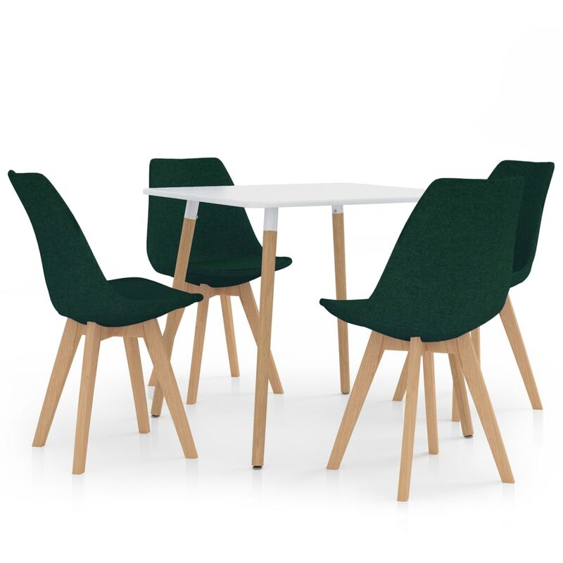 

BHD - Juego de comedor 5 piezas verde oscuro