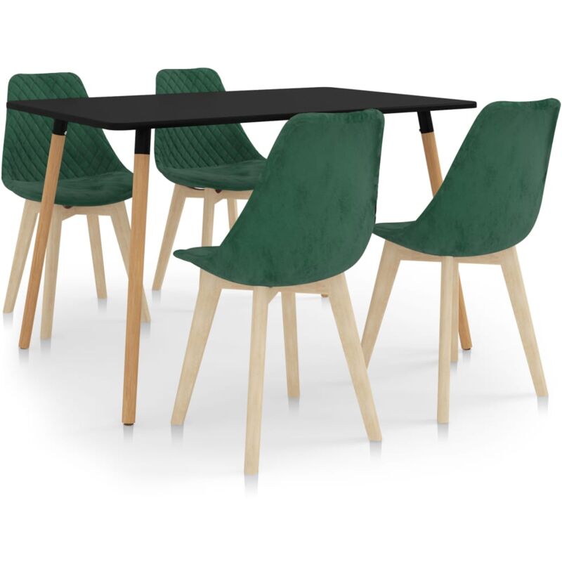 

vidaXL Juego de comedor 5 piezas verde oscuro - Verde