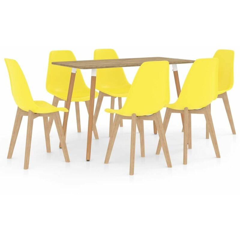 

Happyshopping - Juego de comedor 7 piezas amarillo