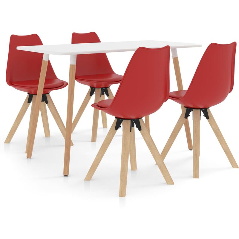 

vidaXL Juego de Comedor 5 Piezas Modeo 1 Rojo - Rojo