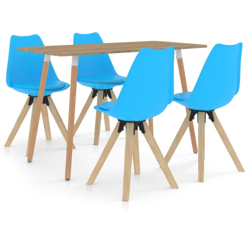 

vidaXL Juego de Comedor 5 Piezas Modeo 4 Azul - Azul