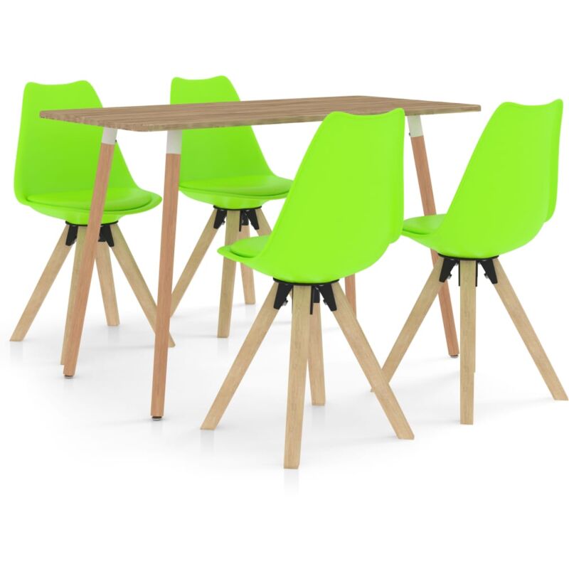 

vidaXL Juego de Comedor 5 Piezas Modeo 4 Verde - Verde