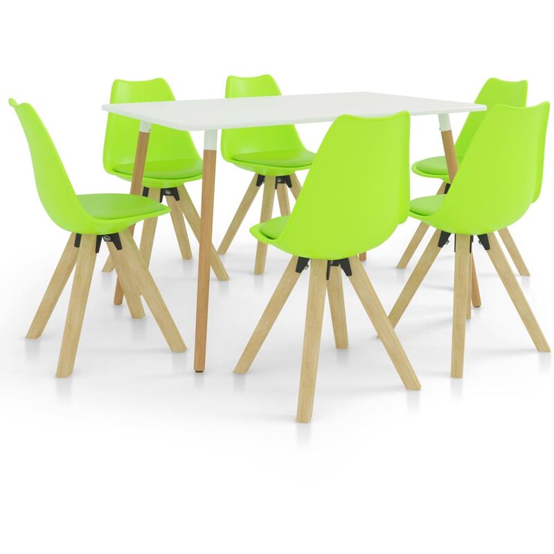 

vidaXL Juego de Comedor 7 Piezas Modeo 1 Verde - Verde