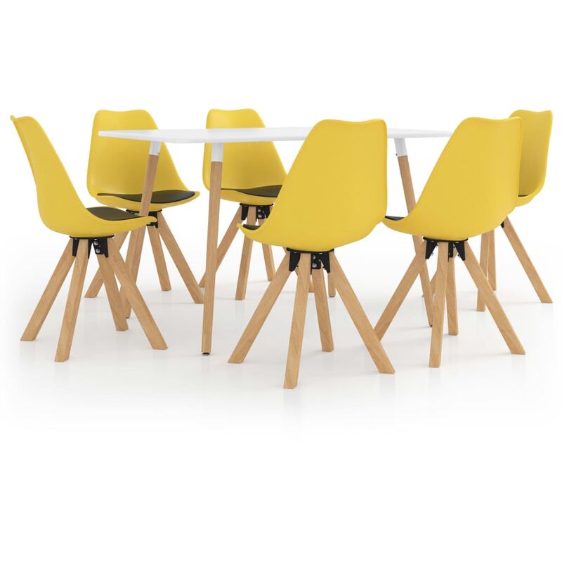 

Juego de comedor 7 piezas amarillo y negro