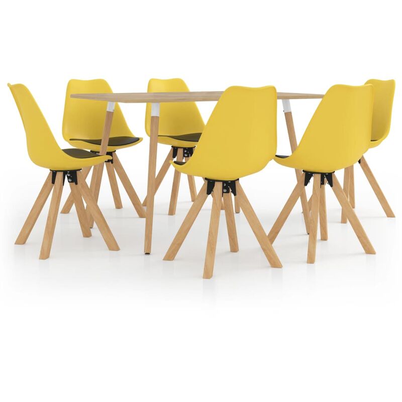 

Juego de comedor 7 piezas amarillo y negro