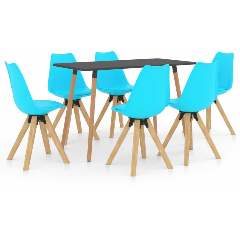 

vidaXL Juego de comedor 7 piezas azul - Azul
