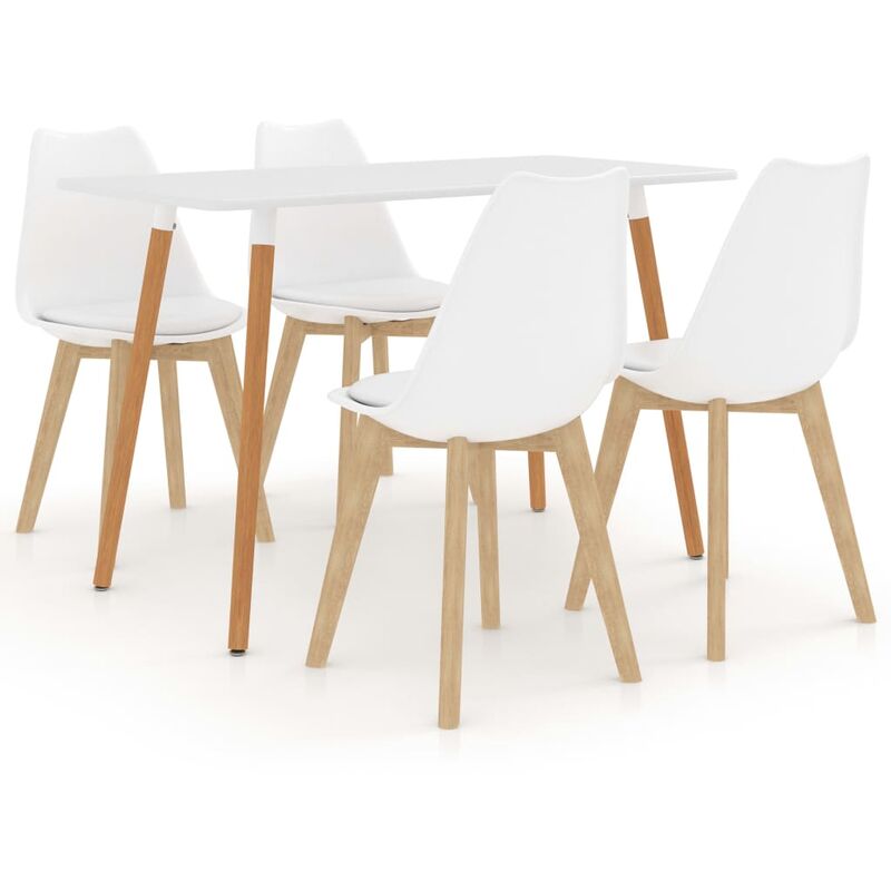 

vidaXL Juego de Comedor 5 Piezas Blanco Modelo 1 - Blanco