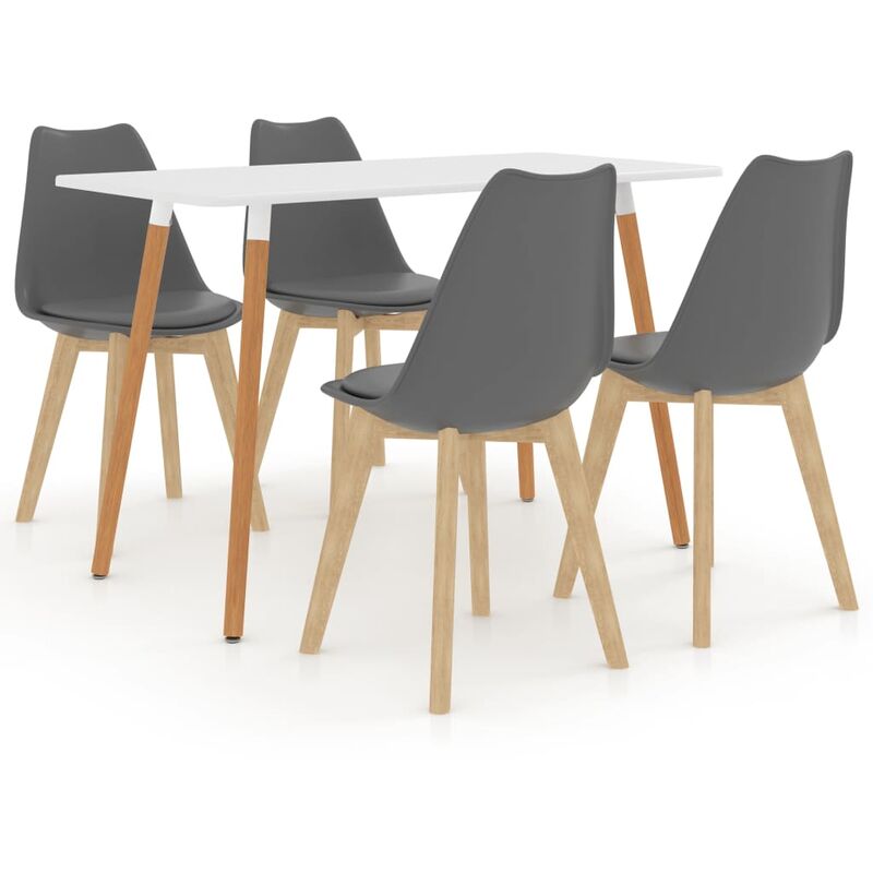 

vidaXL Juego de Comedor 5 Piezas Gris Modelo 1 - Gris