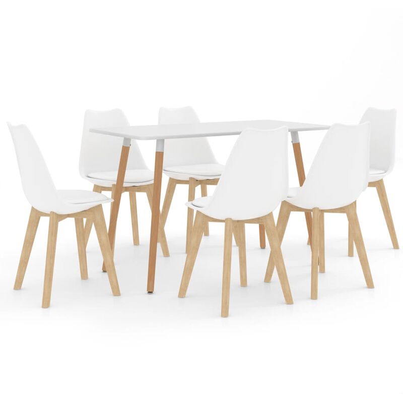 

Juego de Comedor 7 Piezas Blanco Modelo 1 - Blanco - Vidaxl
