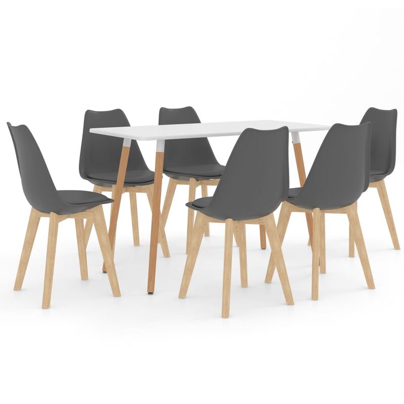 

vidaXL Juego de Comedor 7 Piezas Gris Modelo 1 - Gris