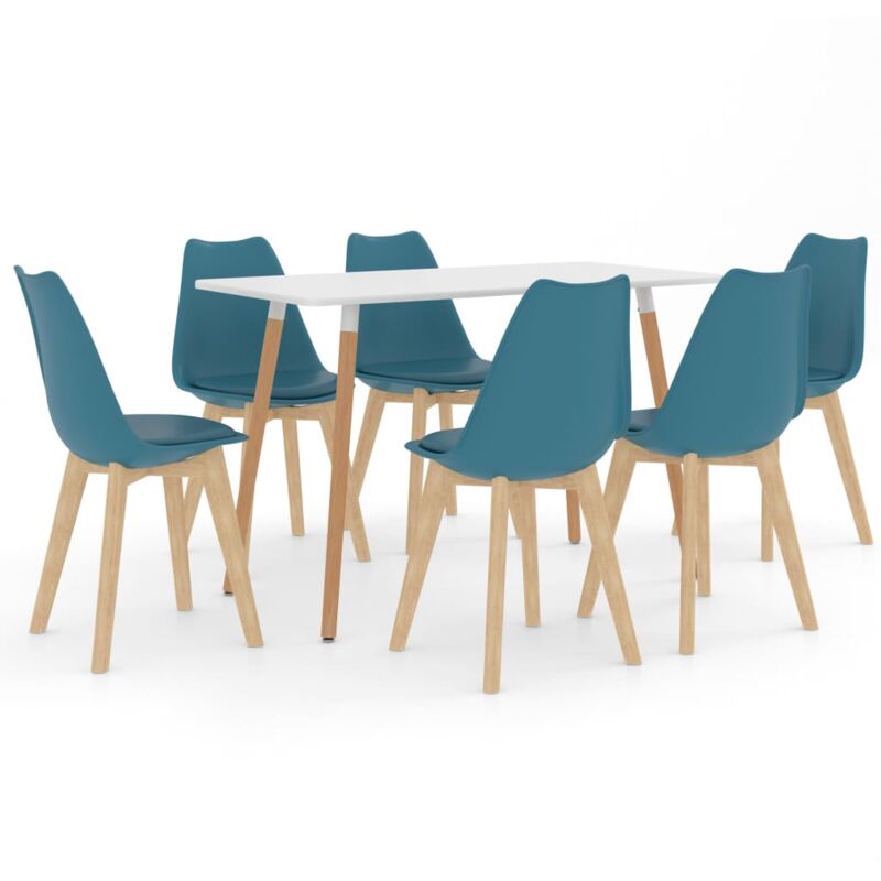 

vidaXL Juego de Comedor 7 Piezas Turquesa Modelo 1 - Turquesa