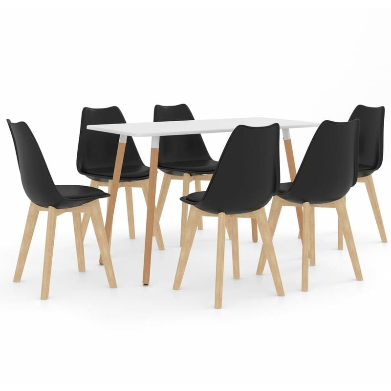 

vidaXL Juego de Comedor 7 Piezas Negro Modelo 1 - Negro