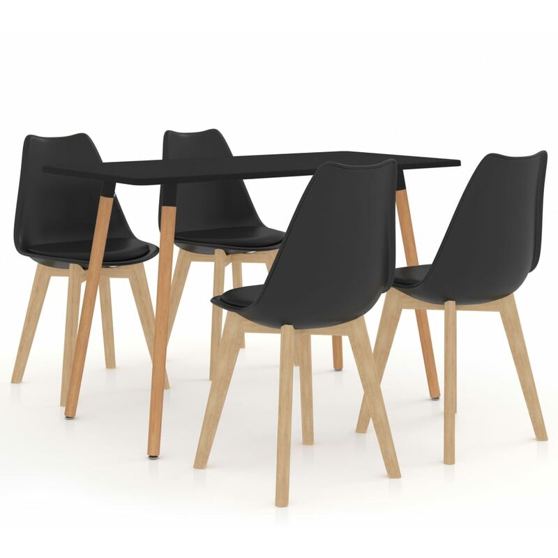 

vidaXL Juego de Comedor 5 Piezas Negro Modelo 2 - Negro