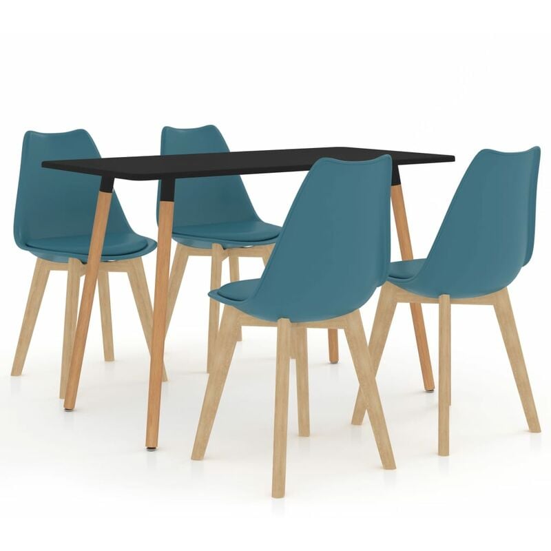 

vidaXL Juego de Comedor 5 Piezas Turquesa Modelo 2 - Turquesa