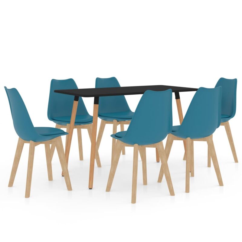 

vidaXL Juego de Comedor 7 Piezas Turquesa Modelo 2 - Turquesa