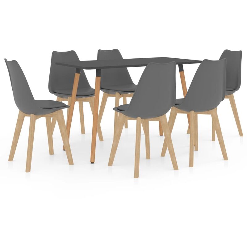 

vidaXL Juego de Comedor 7 Piezas Gris Modelo 3 - Gris