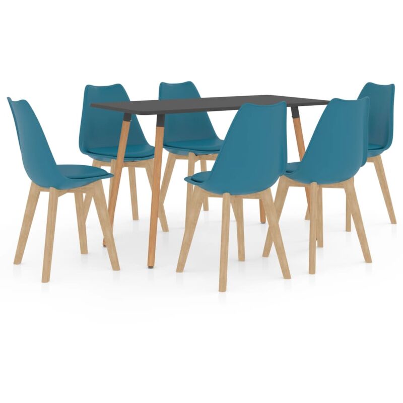 

vidaXL Juego de Comedor 7 Piezas Turquesa Modelo 3 - Turquesa
