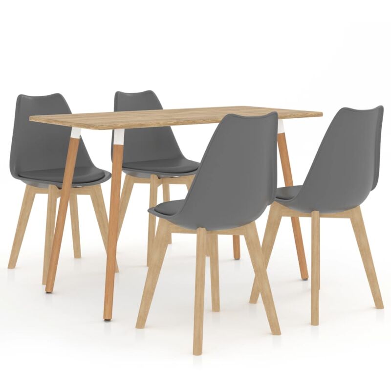 

vidaXL Juego de Comedor 5 Piezas Gris Modelo 4 - Gris