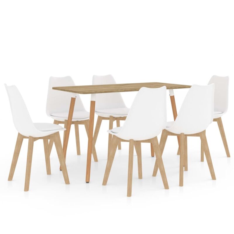 

Juego de Comedor 7 Piezas Blanco Modelo 4 - Blanco - Vidaxl