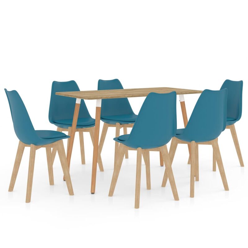

vidaXL Juego de Comedor 7 Piezas Turquesa Modelo 4 - Turquesa