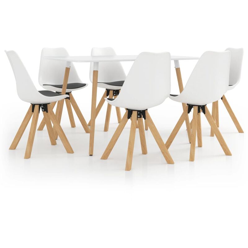 

Juego de comedor 7 piezas blanco y negro