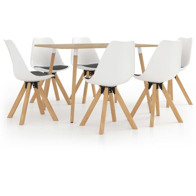 

Juego de comedor 7 piezas blanco y negro