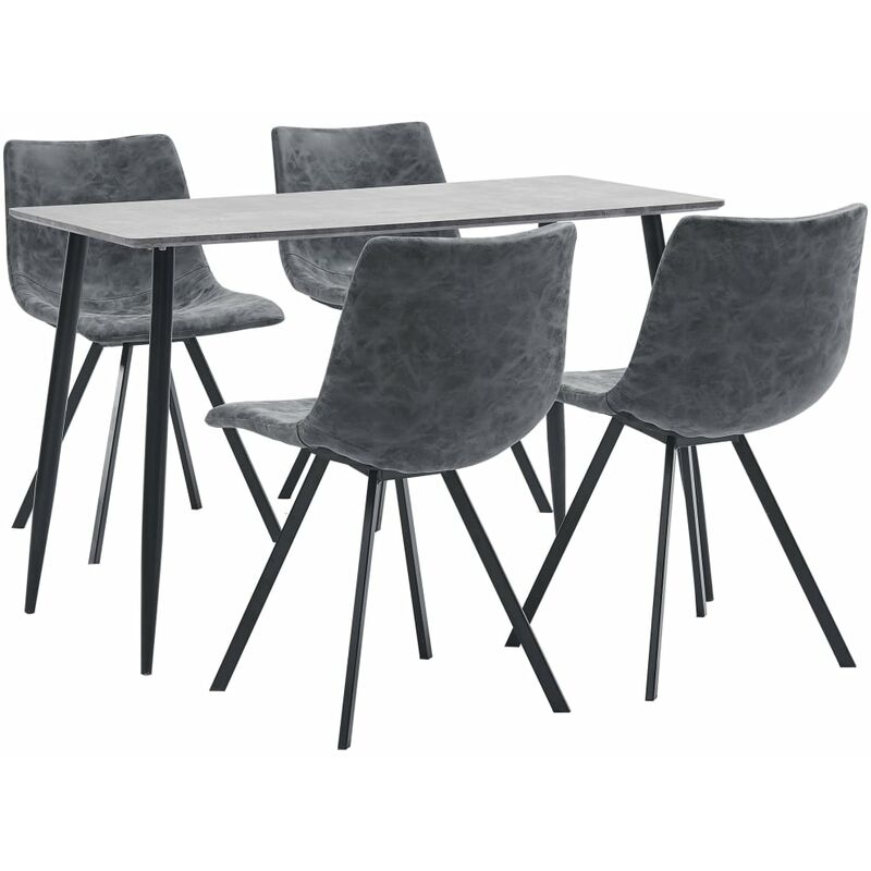 

vidaXL Juego de Comedor Cuero Sintético 5 Piezas Negro - Negro