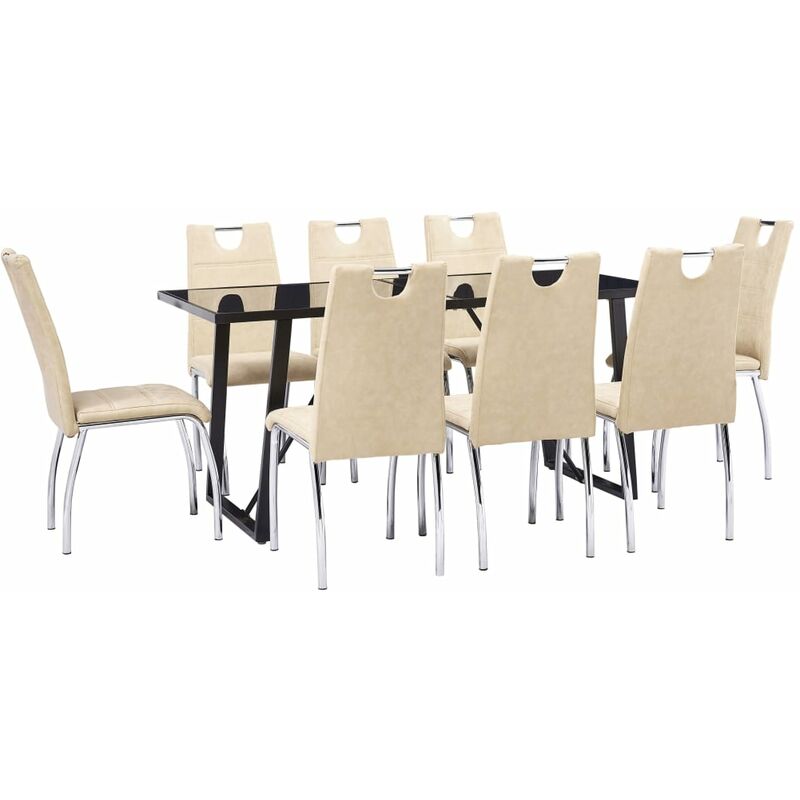 

Vidaxl - Juego de Comedor Cuero Sintético 9 Piezas Crema - Crema