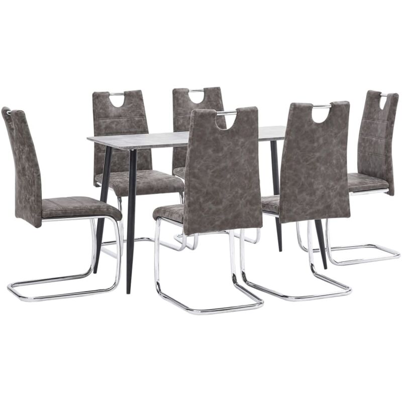 

vidaXL Juego de Comedor Cuero Sintético 7 Piezas Marrón - Marrón