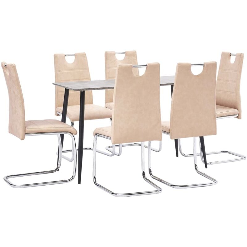 

vidaXL Juego de Comedor Cuero Sintético 7 Piezas Crema - Crema