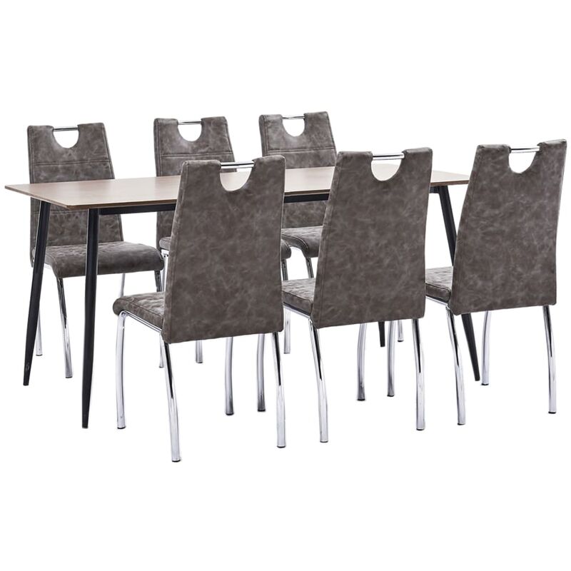 

Vidaxl - Juego de Comedor Cuero Sintético 7 Piezas Marrón - Marrón