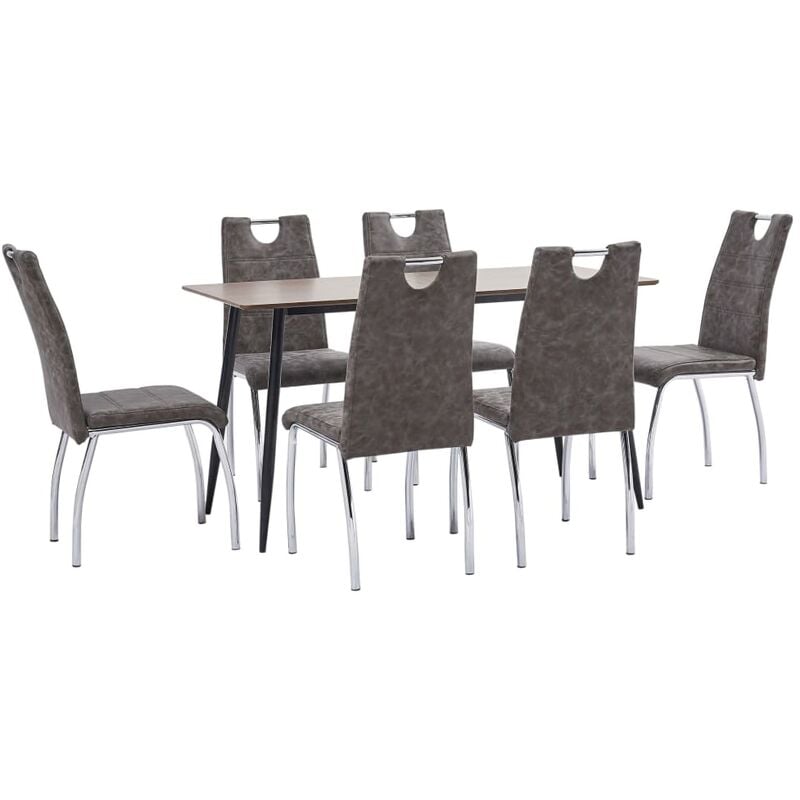 

Vidaxl - Juego de Comedor Cuero Sintético 7 Piezas Marrón - Marrón