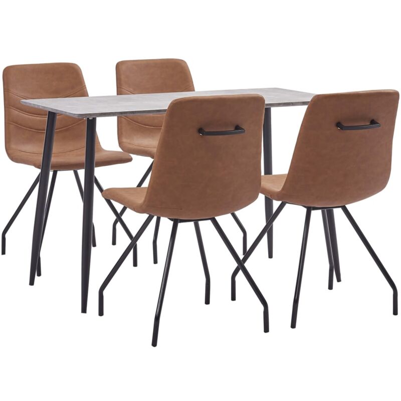 

Juego de Comedor Cuero Sintético 5 Piezas Marrón - Marrón - Vidaxl