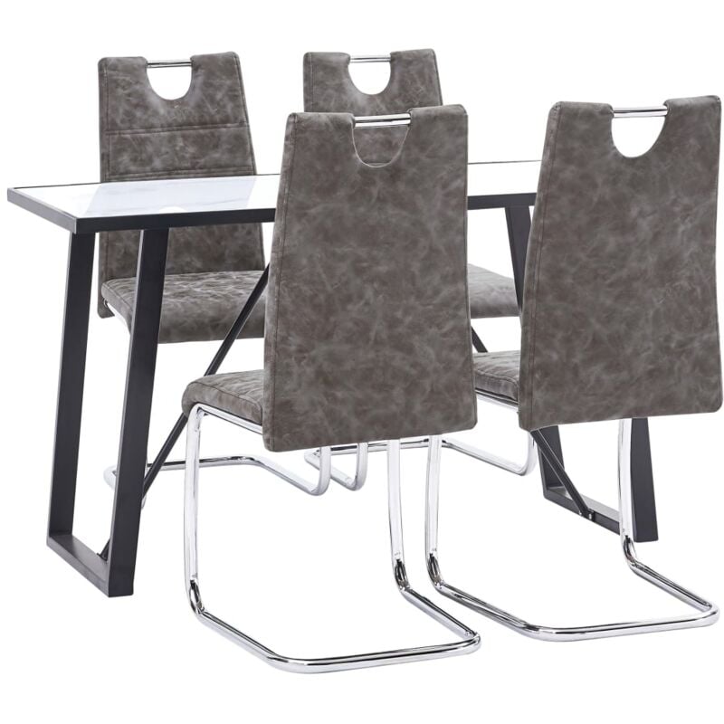 

vidaXL Juego de Comedor Cuero Sintético 5 Piezas Marrón - Marrón