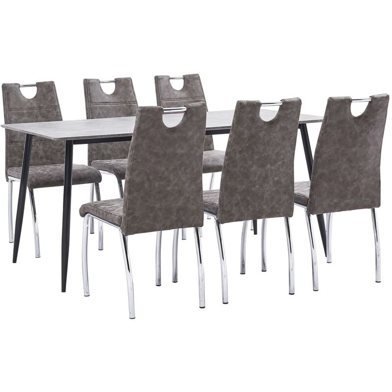 

vidaXL Juego de Comedor Cuero Sintético 7 Piezas Marrón - Marrón