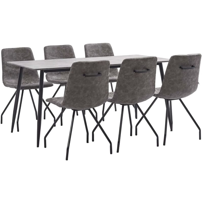 

Juego de comedor 7 piezas cuero sintético marrón oscuro