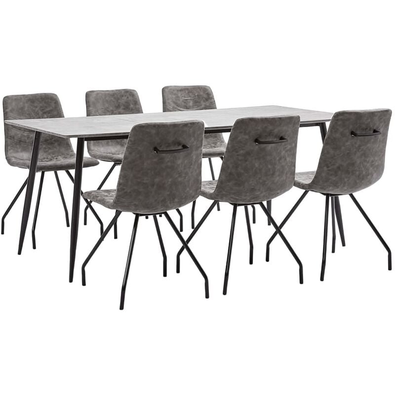 

Juego de comedor 7 piezas cuero sintético marrón oscuro