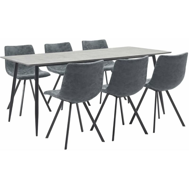 

Juego de comedor 7 piezas cuero sintetico negro